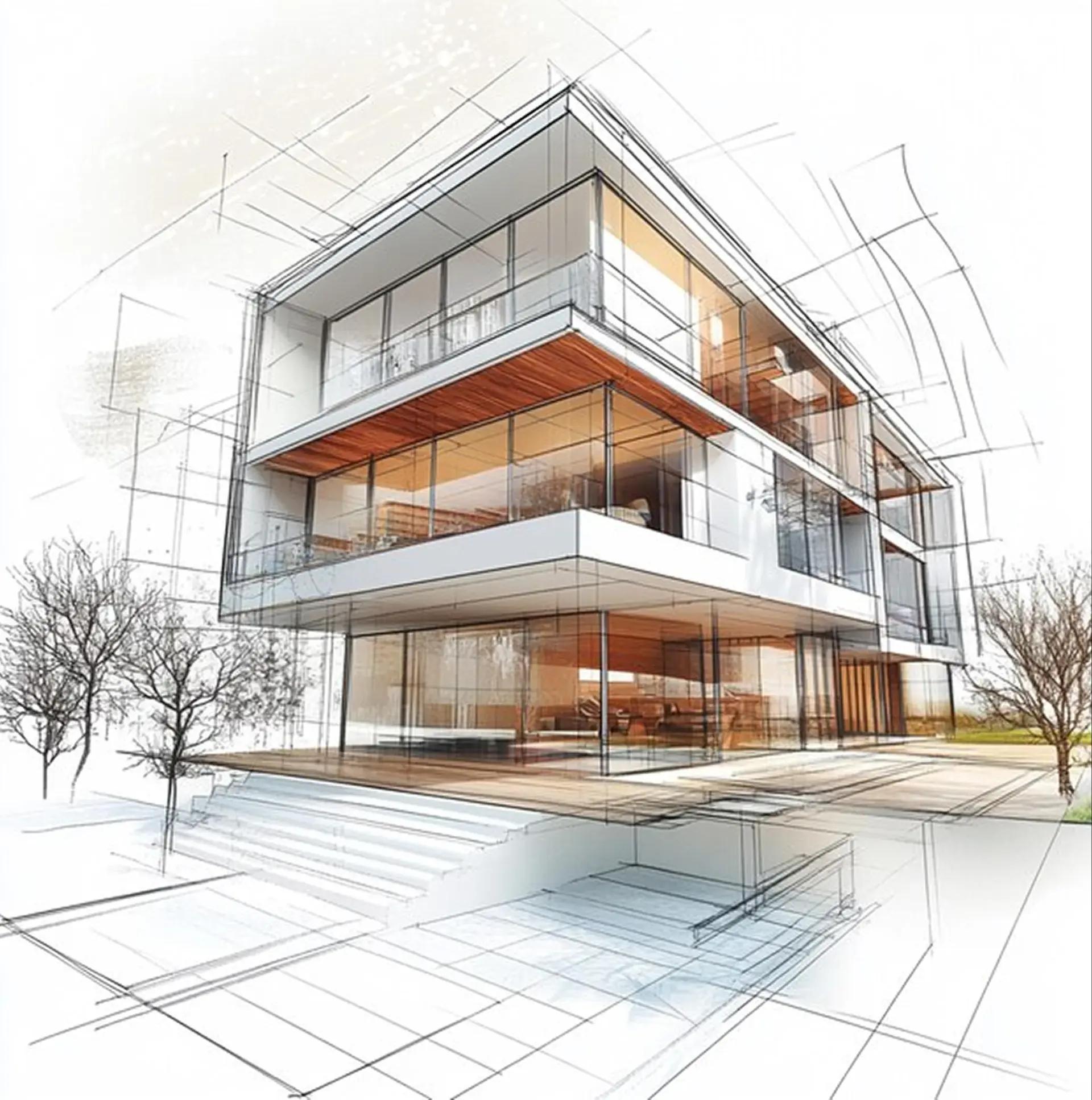 Architectural project workflow illustration